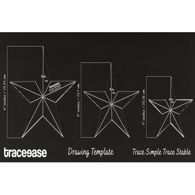 Traceease 3 Peças Estênceis Geométricos Estrela 10/13/15 cm Régua Estêncil DIY Espessura 0,3 cm - Inkdotpot Amarelo
