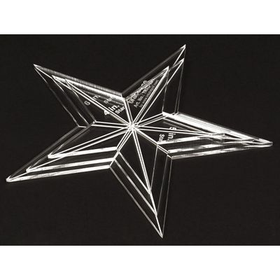Traceease 3 Peças Estênceis Geométricos Estrela 10/13/15 cm Régua Estêncil DIY Espessura 0,3 cm - Inkdotpot Amarelo