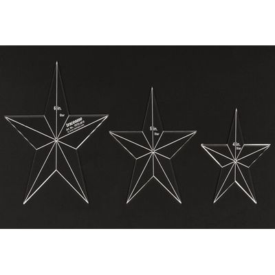 Traceease 3 Peças Estênceis Geométricos Estrela 10/13/15 cm Régua Estêncil DIY Espessura 0,3 cm - Inkdotpot Amarelo