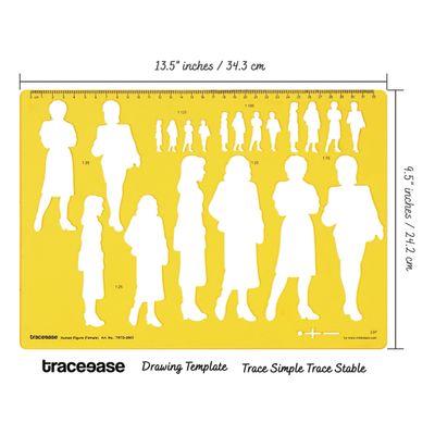 Estêncil de Contorno Corporal Feminino, Molde com Poses Escaladas para Esboço, Ilustração, Layout Manual e Referência Criativa - Traceease Amarelo
