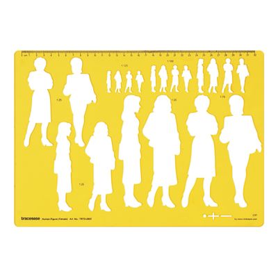 Estêncil de Contorno Corporal Feminino, Molde com Poses Escaladas para Esboço, Ilustração, Layout Manual e Referência Criativa - Traceease Amarelo