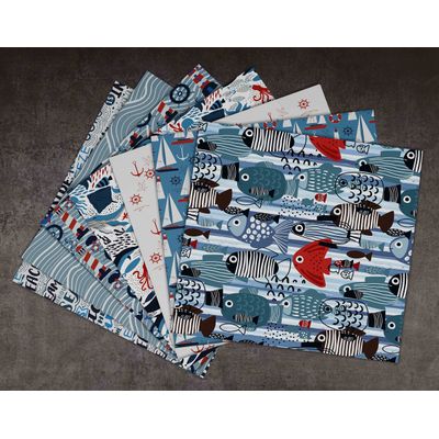 25 Folhas de Papel Scrapbook Textura Náutica, Lado Único, Cartão Colorido para Scrapbooking, DIY e Criação de Cartões - Inkdotpot 15,24 Cm × 15,24 Cm / Multicolorido
