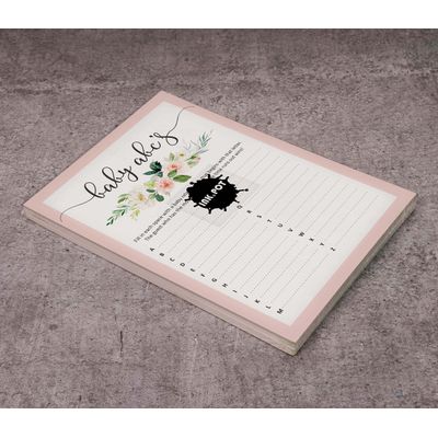 Pacote de 50, Coleção Chá de Bebê para Menina: Jogo ABC, Jogos Divertidos, Atividades e Decorações Tema Unicórnio - Inkdotpot 12,7 Cm × 17,78 Cm / Branco