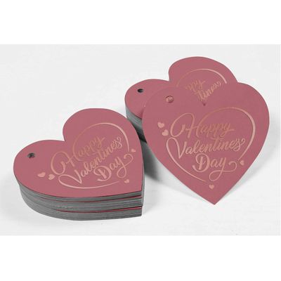 Etiquetas 'Feliz Dia dos Namorados' em Papel Metalizado para Lembrancinhas para Pendurar - Inkdotpot 50 Etiquetas Metalizadas / Rosa - Ouro Rosé