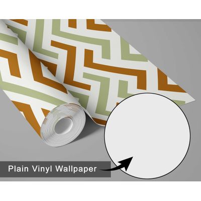 Papel de Parede Autoadesivo Zigzag Labirinto Verde, Vinil Removível DIY, Papel Contact para Parede de Entrada, Decoração Fácil - S4sassy 63,5 cm (L) × 609,6 cm (C) / Verde - Vinil Texturizado
