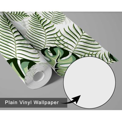 Papel de Parede Vinil Removível Monstera Jungle, Impermeável, Verde, para Quartos e Salas - S4Sassy 63,5 cm (L) × 304,8 cm (C) / Verde - Vinil Texturizado