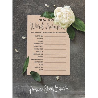 Cartões Quadrados Kraft Rústicos em Branco para Preencher, Lote de 50 Unidades para Chá de Noiva e Despedida de Solteira - Inkdotpot 12,7 Cm × 17,78 Cm / Bege - Jogo de Palavras da Noiva