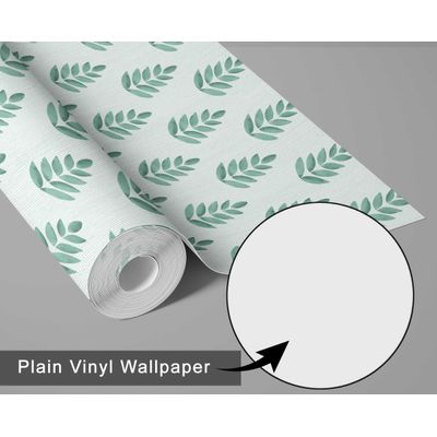 Papel de Parede Adesivo Vinílico, Mini Folhas Chique, Impermeável Verde, para Quartos, Salas e Armários - S4Sassy 63,5 cm (L) × 304,8 cm (C) / Verde - Vinil Liso