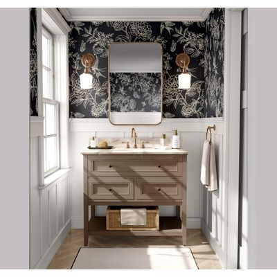 Papel de Parede Vinil Removível Floral Chic Preto, Impermeável para Quartos e Armários - S4Sassy 63,5 cm (L) × 152,4 cm (C) / Preto - Vinil Texturizado