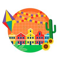 Painel Decorativo Junino de Papel 50x50cm Playfun - Item Sortido