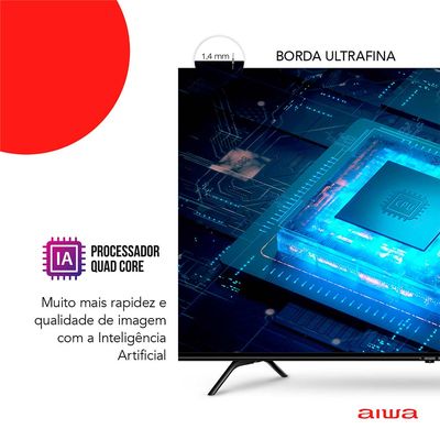 Smart TV AIWA 55” Android 4K Borda Ultrafina Dolby Vision&Atmos AWS-TV-55-BL-01-A