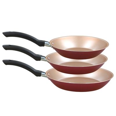 Conjunto 3 frigideiras francesa 18/20/22 cm AA Cereja com creme Luz