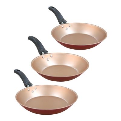 Conjunto 3 frigideiras francesa 18/20/22 cm AA Cereja com creme Luz