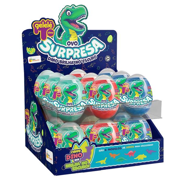 Ovo Surpresa Dino Brilha no Escuro Sortido Doce Brinquedo