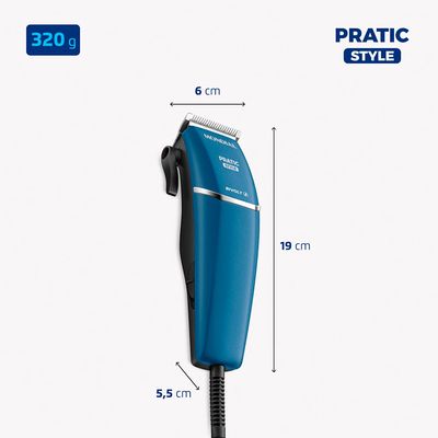 Cortador de Cabelo Mondial Pratic Style 9W CR-10-BI Azul Bivolt