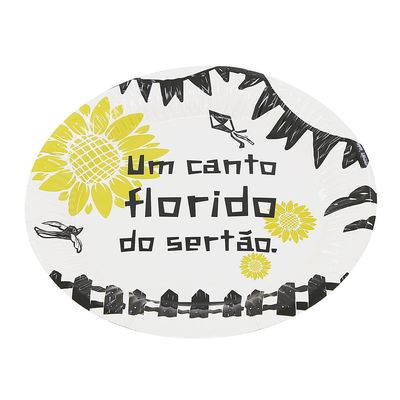 Kit Prato Descartavel Cordel De Flores 10UND 15CM CV255571 PLAY&FUN