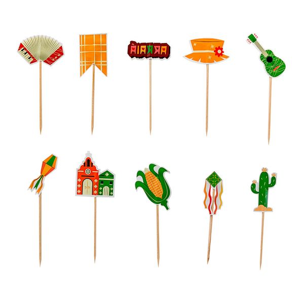 Kit Topper Sertao Encantado 10UND 5CM Sortido CV255504 PLAY&FUN