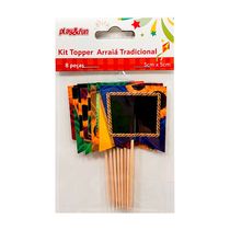 Kit Topper Arraia Tradicional 8UND 5CM Sortido CV255511 PLAY&FUN