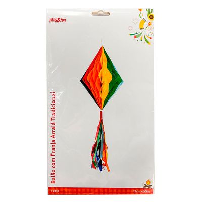Decoração Balão Com Franja Arraia Tradicional 30X22CM CV255513 PLAY&FUN