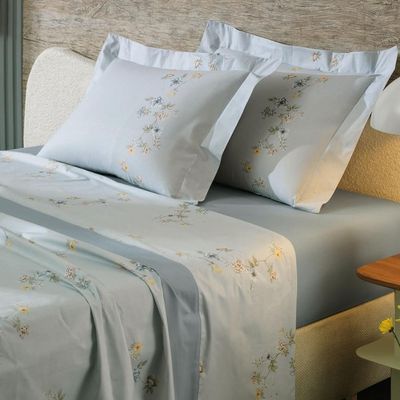 Jogo De Cama Solteiro King 3 Peças Altenburg Algodão Lux 200 Fios Peônia