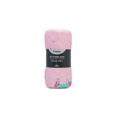 Kit Cobre Leito Casual Kids Casal Appel Rosa UN / Rosa