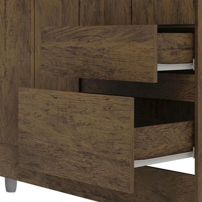 Guarda Roupa Solteiro Pequeno Ideal 4 Portas 2gavetas Imbuia