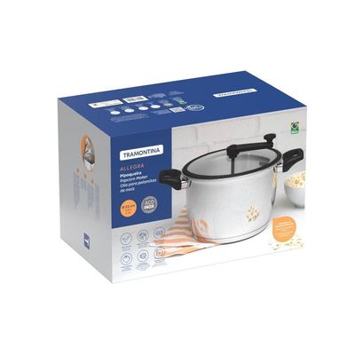 Pipoqueira Allegra Indução 22 Cm 5,6 L Em Aço Inox Com Fundo Triplo Tramontina 62658/220