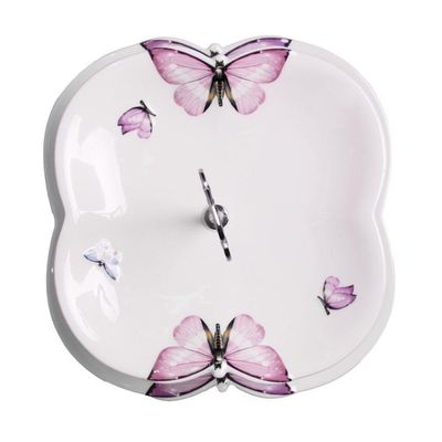 Porta Doces De Porcelana 2 Andares Borboletas 20/24 X 25 Cm Wolff