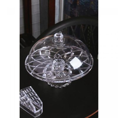 Boleira De Vidro Com Pé E Tampa Deli Diamond 30 Cm Lyor