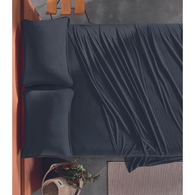 Lençol Casal Malha Fio Penteado Altenburg Azul UN / Azul