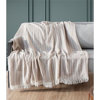 Manta Para Sofá Sevilha 170 Cm x 150 Cm Adomes Bege UN / Bege