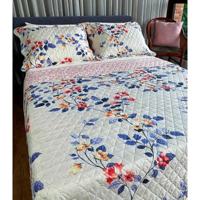 Cobreleito Casal Estampado Dupla Face Lepper Azul UN / Azul