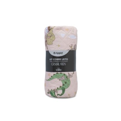 Kit Cobre Leito Casual Kids Casal Appel Rosa UN / Rosa