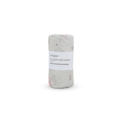 Kit Cobre Leito Casual Kids Casal Appel Cinza UN / Cinza