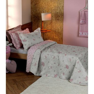 Kit Cobre Leito Casual Kids Casal Appel Cinza UN / Cinza