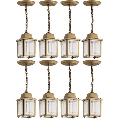 Conjunto 8 Pendentes de Teto Vintage Luminárias 37cm Externas Internas Ouro Velho Dital Bivolt