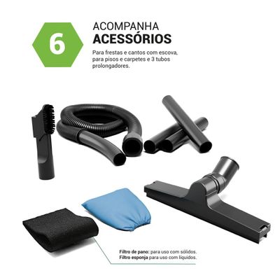 Aspirador de Pó e Água Philco Função Sopro 1500W PAS08A 127V