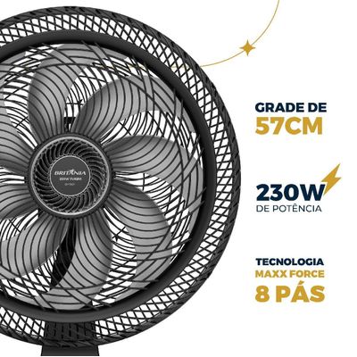 Ventilador 2 em 1 Britânia Maxx Force 8 Pás 230W BVT50T 127V