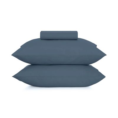 Jogo De Cama Solteiro Toque Acetinado Altenburg Azul UN / Azul