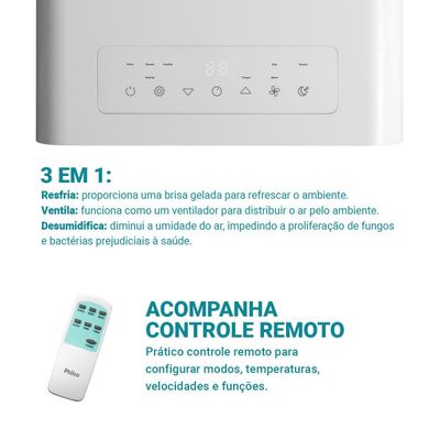 Ar-Condicionado Philco Portátil 10000BTUs Frio PAC10FN 127V