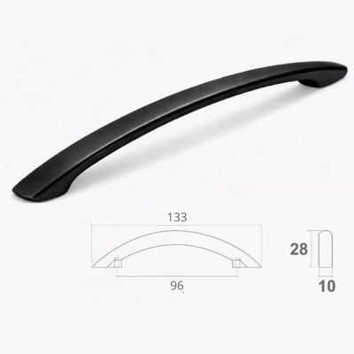 Kit 25 Puxadores Alça Reale para Móveis 96 Preto Bigfer Gavetas Portas Cozinha Armários