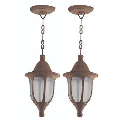 Kit 2 Luminárias Decorativas Pendentes de Teto Interna Marrom Termoplástico Lâmpada E27 Dital