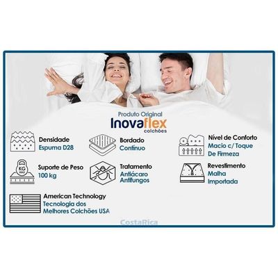 Cama Box Baú Queen + Colchão Ortopédico Inovaflex Comfort Premium