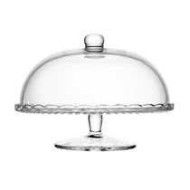 Prato para Bolo com Pé Bangkok 29x21cm Vidro com Tampa Base Elegante Wolff
