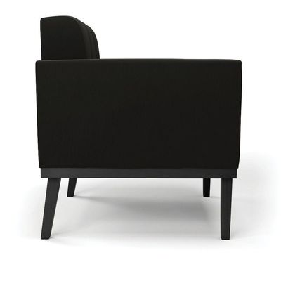 Sofá Namoradeira 2 Lugares Base De Madeira Preto Elisa Suede D03 - D'rossi Cor Preto