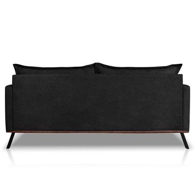 Sofá Living 2 Lugares 1,80m Atlantis Bouclê Pés De Ferro - Pallazio Cor Preto