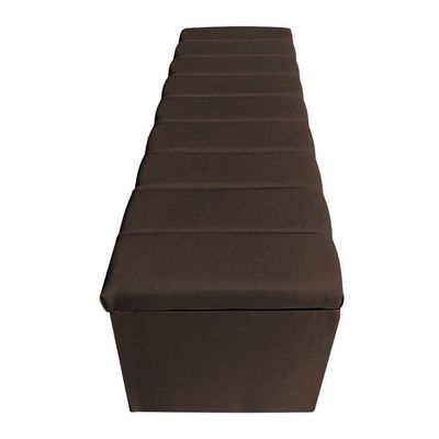 Kit Cabeceira Painel E Calçadeira Recamier Baú Solteiro 0,90m Holanda Suede Marrom - Pallazio