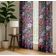 Cortinas Extra Longas de Algodão p/ Tetos Altos/Portas Francesas - Filtrantes, Manga p/ Varão/Alças, 2 Painéis - Estampa Floral - Vargottam 132,08 Cm (L) × 182,88 Cm (C) / Azul