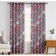 Cortinas Extra Longas de Algodão p/ Tetos Altos/Portas Francesas - Filtrantes, Manga p/ Varão/Alças, 2 Painéis - Estampa Floral - Vargottam 132,08 Cm (L) × 182,88 Cm (C) / Azul