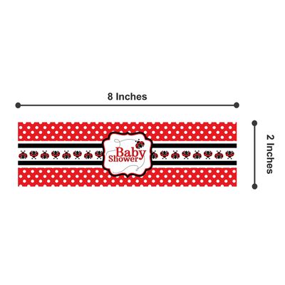 Pacote com 32 Peças, Tema Joaninha, Etiquetas Impermeáveis Autoadesivas para Garrafas de Água para Chá de Bebê (Menina) - Inkdotpot 20,32 Cm × 5,08 Cm / Branco